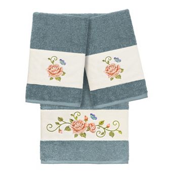 Linum Home Textiles Turkish Cotton Rebecca 3 pc Embellished Bath Towel