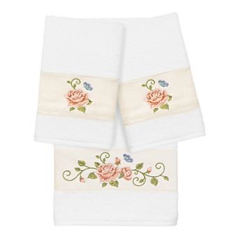 Linum Home Textiles Turkish Cotton Rebecca 3 pc Embellished Bath Towel