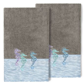 Linum Home Textiles Turkish Cotton Sofia 2-pack Embellished Bath Towel Set