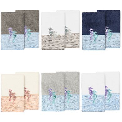 Linum Home Textiles Turkish Cotton Sofia 2-piece Embellished Hand Towel Set