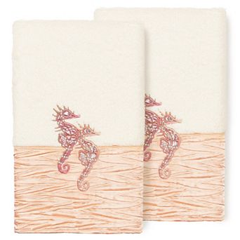 Linum Home Textiles Turkish Cotton Sofia 2-pack Embellished Hand Towel Set