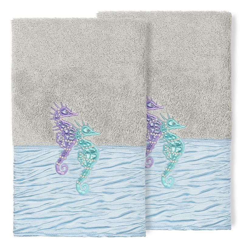 Linum Home Textiles Turkish Cotton Sofia 2-piece Embellished Hand Towel Set