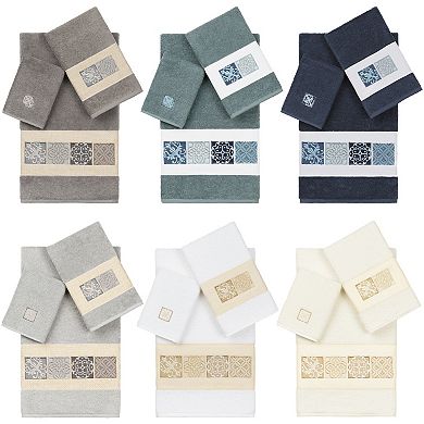 Linum Home Textiles Turkish Cotton Vivian 3-piece Embellished Towel Set