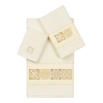 Linum Home Textiles Turkish Cotton Vivian 3 pc Embellished Towel Set