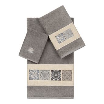Linum Home Textiles Turkish Cotton Vivian 3 pc Embellished Towel Set