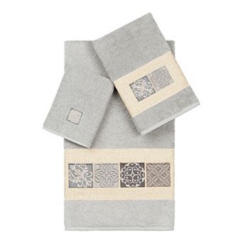 Linum Home Textiles Turkish Cotton Vivian 3 pc Embellished Towel Set