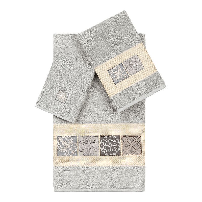 Linum Home Textiles Turkish Cotton Vivian 3-piece Embellished Towel Set