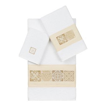 Linum Home Textiles Turkish Cotton Vivian 3 pc Embellished Towel Set