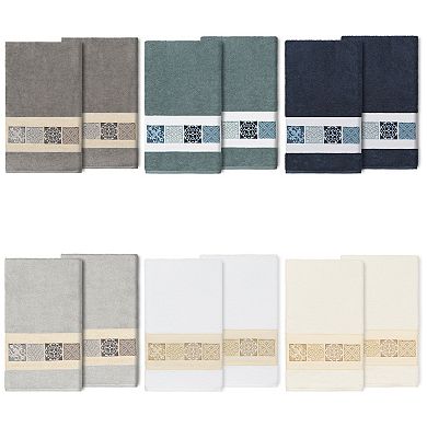 Linum Home Textiles Turkish Cotton Vivian 2-piece Embellished Bath Towel Set