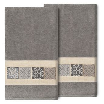 Linum Home Textiles Turkish Cotton Vivian 2-pack Embellished Bath Towel Set