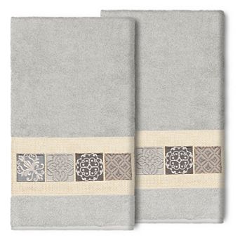 Linum Home Textiles Turkish Cotton Vivian 2-pack Embellished Bath Towel Set