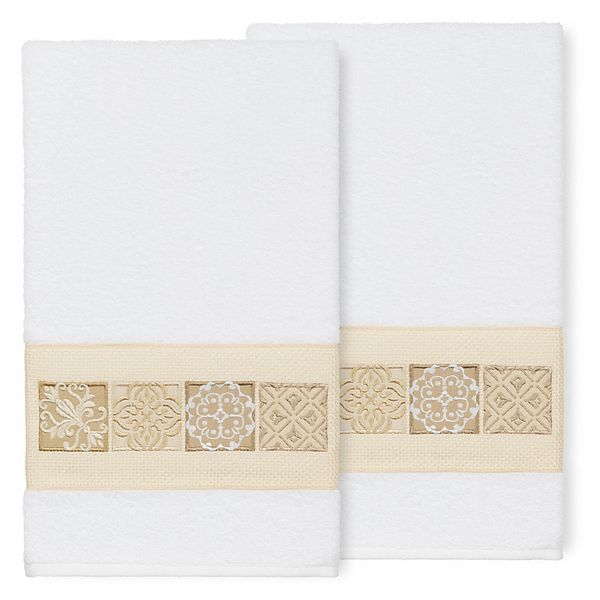 Linum Home Textiles Turkish Cotton Vivian 2-pack Embellished Bath Towel Set