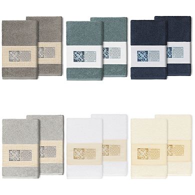 Linum Home Textiles Turkish Cotton Vivian 2-piece Embellished Hand Towel Set