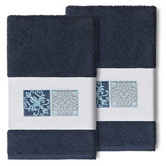 Linum Home Textiles Turkish Cotton Vivian 2-pack Embellished Hand Towel Set