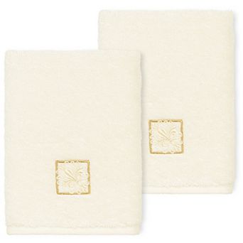 Linum Home Textiles Turkish Cotton Vivian 2-pack Embellished Washcloth Set