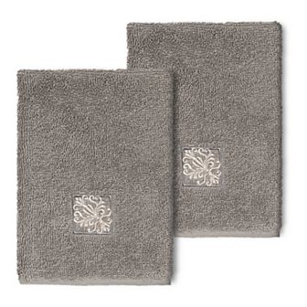 Linum Home Textiles Turkish Cotton Vivian 2-pack Embellished Washcloth Set