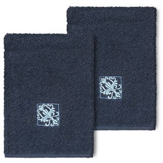 Linum Home Textiles Turkish Cotton Vivian 2-pack Embellished Washcloth Set
