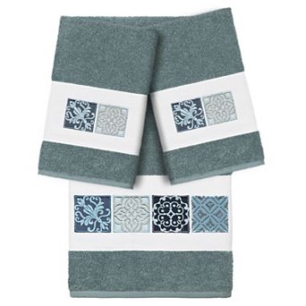 Linum Home Textiles Turkish Cotton Vivian 3 pc Embellished Bath Towel Set