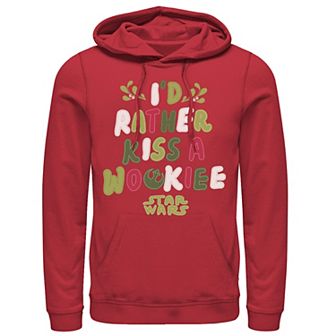 Men's Star Wars 'I'd Rather Kiss A Wookie' Festive Text Hoodie