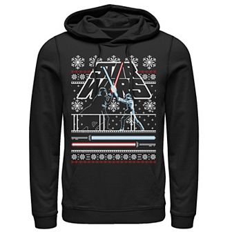 Men's Star Wars Luke Vader Face Off Ugly Christmas Sweater Hoodie