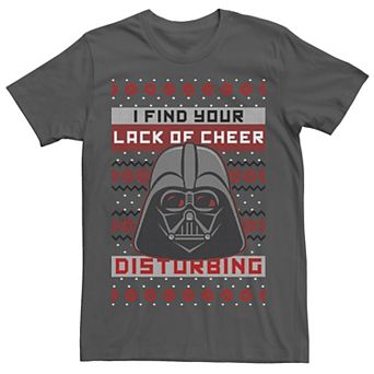 Men's Star Wars Darth Vader Lack Of Cheer Ugly Christmas Sweater Tee