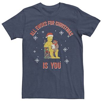 Men's Star Wars Christmas C-3PO 'All Ewoks For Christmas Is You' Tee