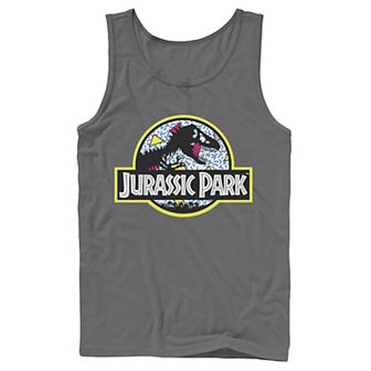 Men's Jurassic Park Blue Retro Classic Icon Tank Top