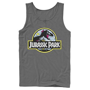 Men's Jurassic Park Blue Retro Classic Icon Tank Top