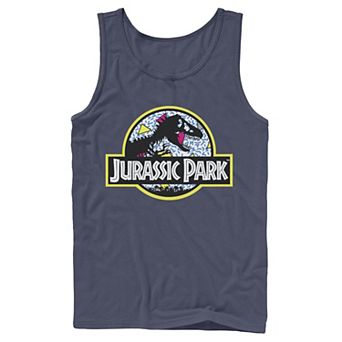 Men's Jurassic Park Blue Retro Classic Icon Tank Top