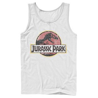 Men's Jurassic Park Cracked Classic Vintage Logo Tank Top