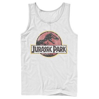 Men's Jurassic Park Cracked Classic Vintage Logo Tank Top