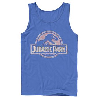 Men's Jurassic Park Floral Mandala Circle Logo Tank Top