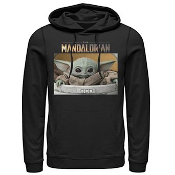 Men's Star Wars The Mandalorian The Child Big Eyes Portrait Logo Hoodie
