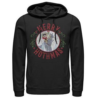 Men's Star Wars Merry Hothmas Cute Cartoon Mistletoe Circle Hoodie
