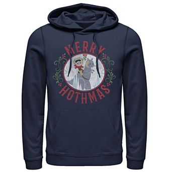 Men's Star Wars Merry Hothmas Cute Cartoon Mistletoe Circle Hoodie