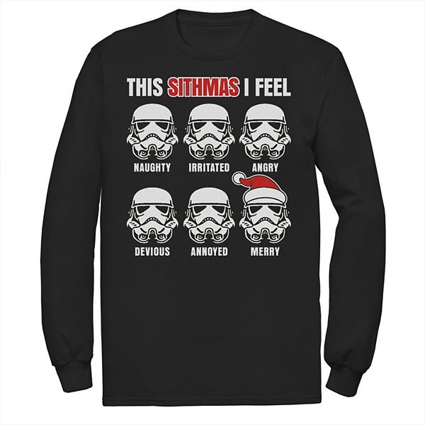 Mens Star Wars Stormtrooper Sithmas Emotions Christmas Tee