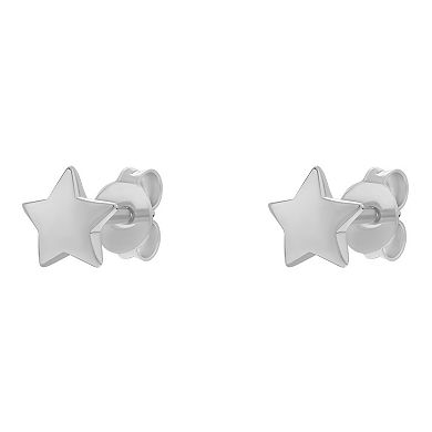 PRIMROSE Sterling Silver Puffed Star Stud Earrings