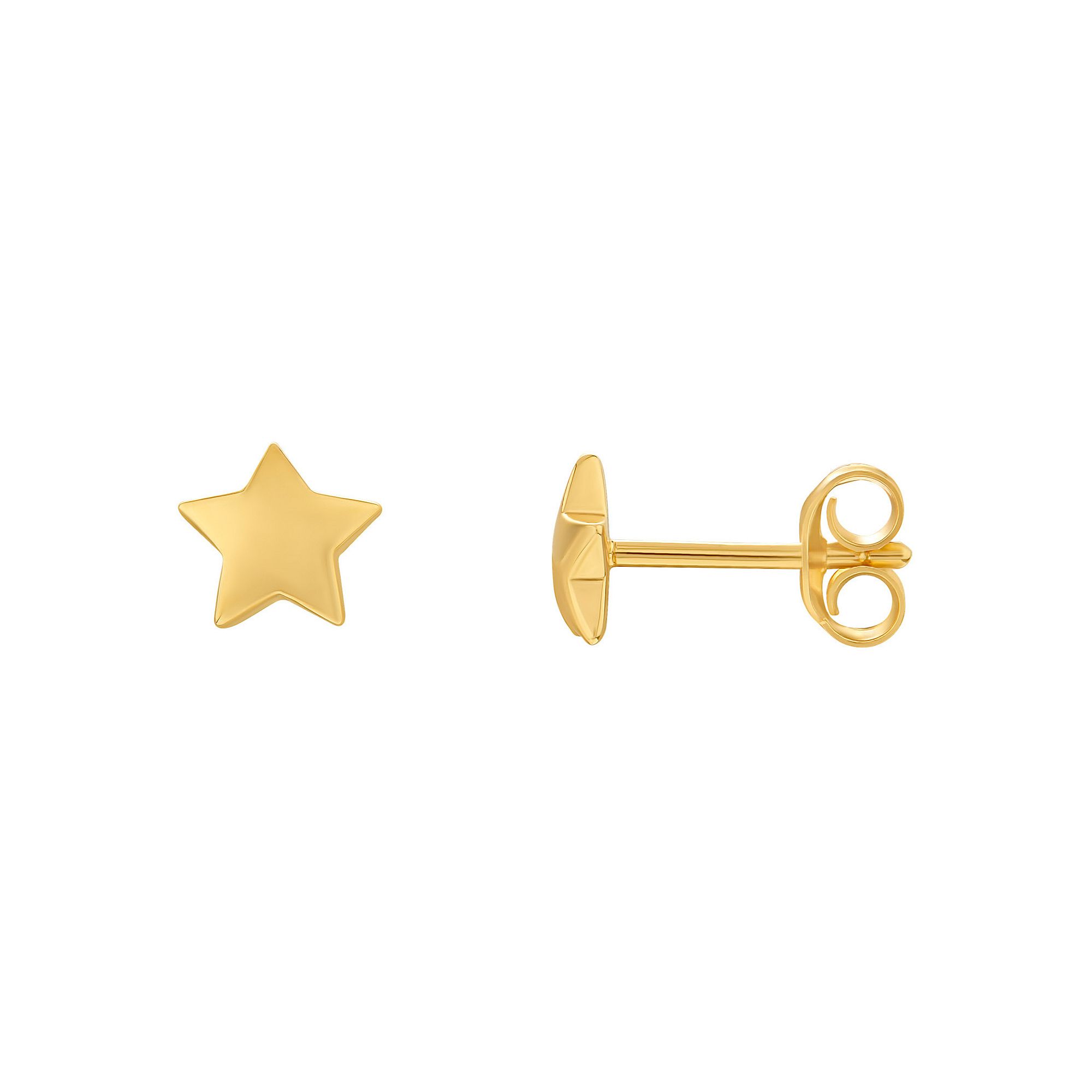 PRIMROSE Sterling Silver Puffed Star Stud Earrings, Womens, Gold Over Ster