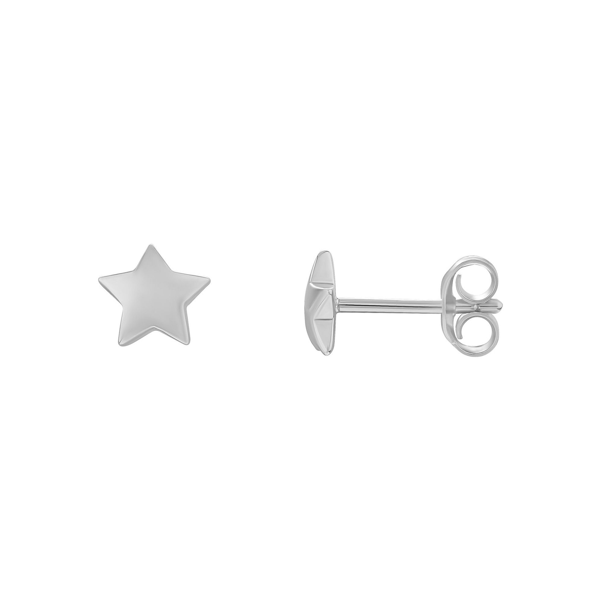 PRIMROSE Sterling Silver Puffed Star Stud Earrings, Womens