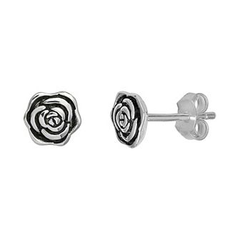 PRIMROSE Sterling Silver Rose Stud Earrings