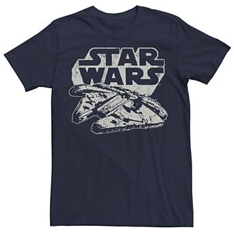 Men's Star Wars Millennium Falcon Distressed Stamp Logo Tee