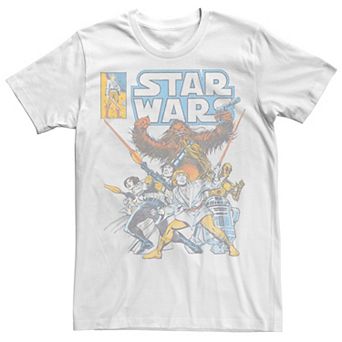 Men's Star Wars Vintage Comic Action Scene Tee