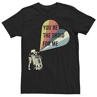 Men's Star Wars R2-D2 Droid For Me Striped Heart Tee