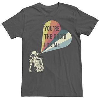 Men's Star Wars R2-D2 Droid For Me Striped Heart Tee