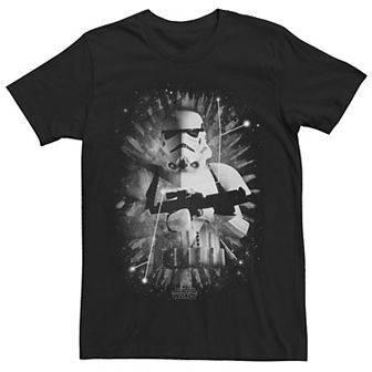 Men's Star Wars Stormtrooper Black And White Portrait Tee