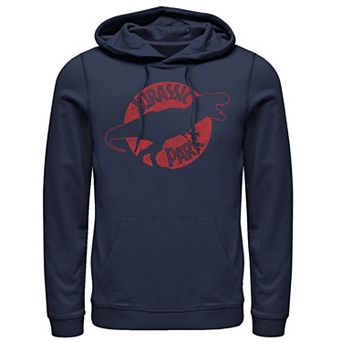 Men's Jurassic Park T-Rex Red Outline Distressed Hoodie