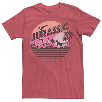 Men's Jurassic Park Pink Gradient Sunset Get Wild Tee