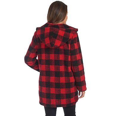 Women's Fleet Street Plaid Faux Fur Long Coat