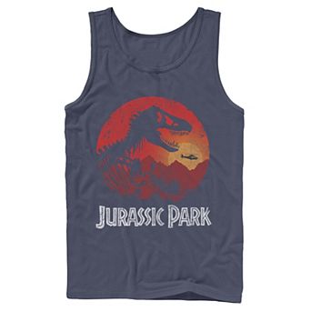 Men's Jurassic Park Red Jungle Sunset Icon Tank Top