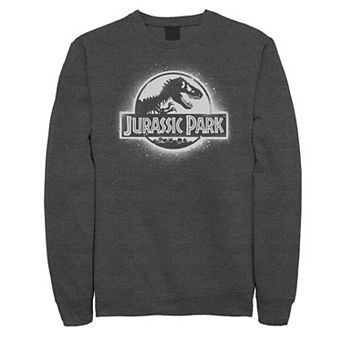 Men's Jurassic Park All White Spray Paint Stencil Movie Logo Sweashirt
